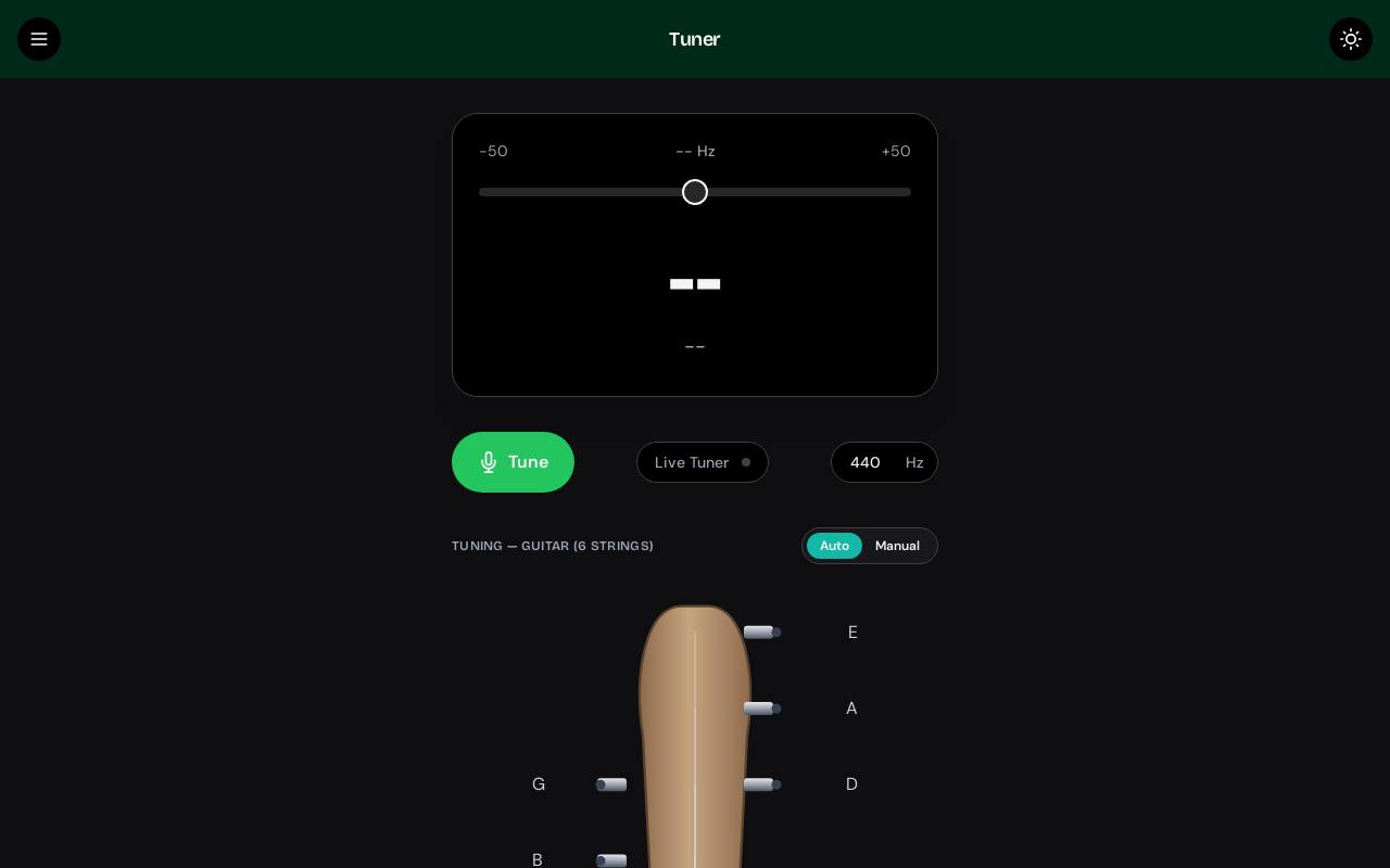 Online Tuner, an app built with Coddy Build