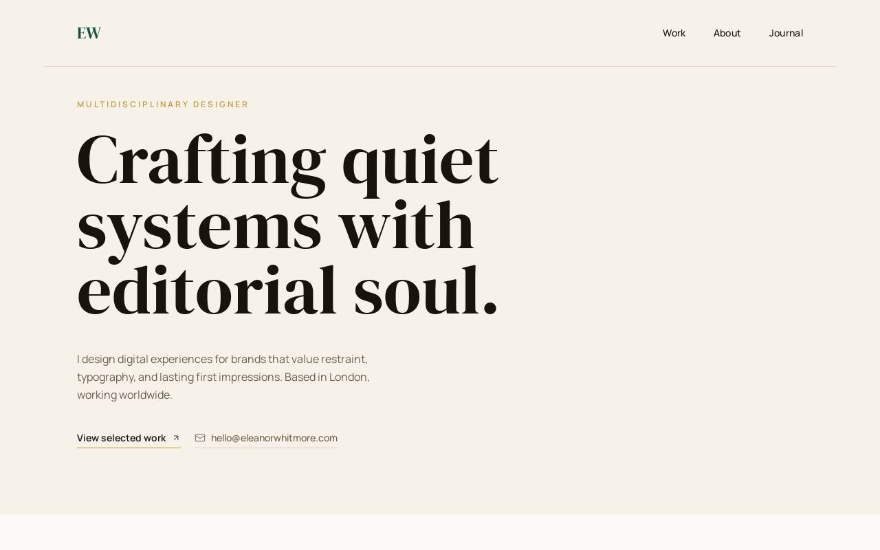 Elegant Portfolio, built with Coddy Build