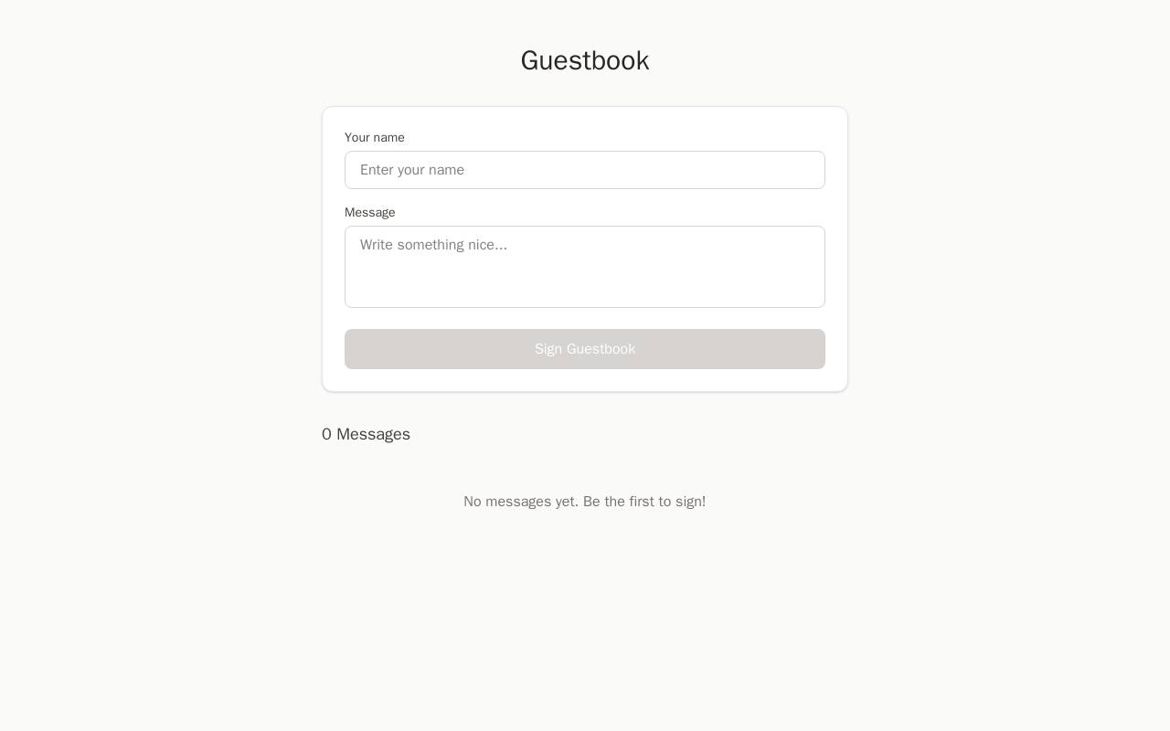 Public Guestbook, built with Coddy Build